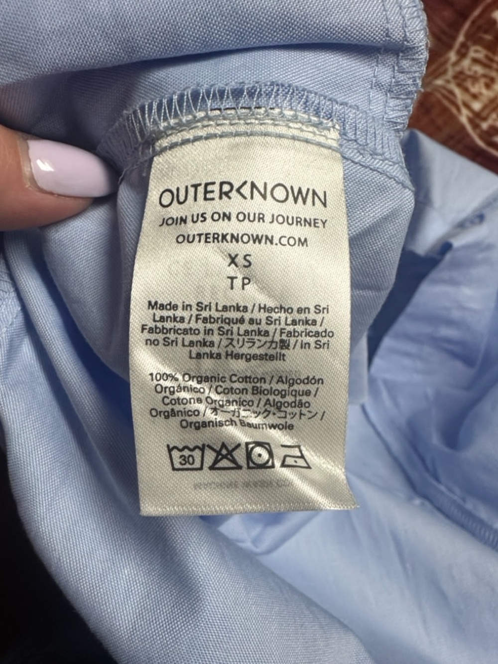 Outerknown Blue Organic Cotton Shirt Dress Romper XS Coastal Summer Belted NWT - Picture 6 of 6